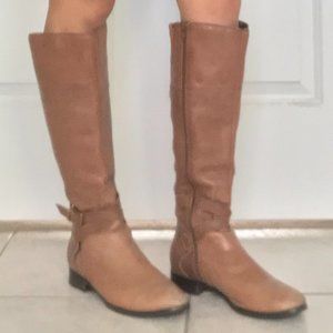 Knee High Brown Vegan Leather Boots